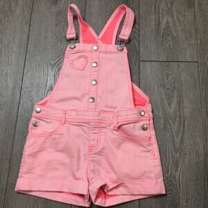 Gymboree Shortall Pink Denim Overall Heart Size 7